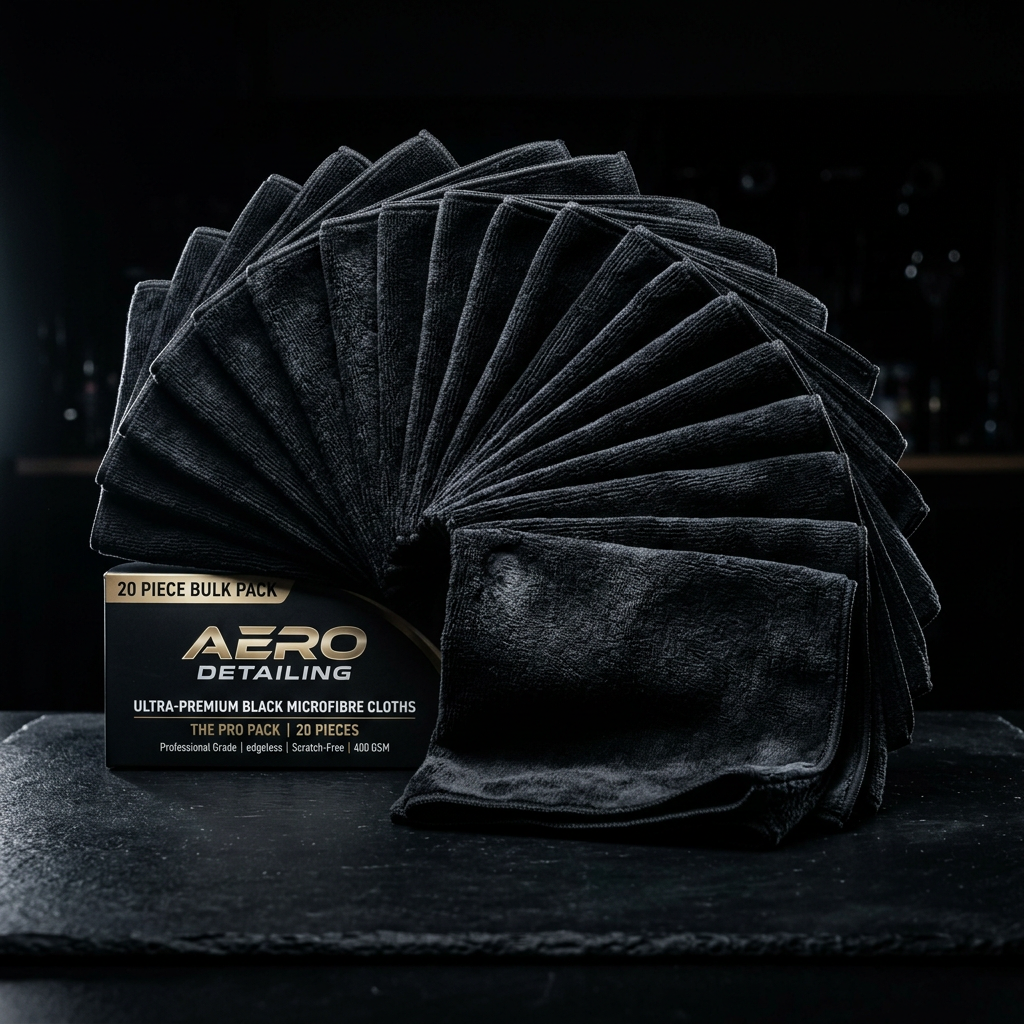 Black Microfibre Cloths 20 piece